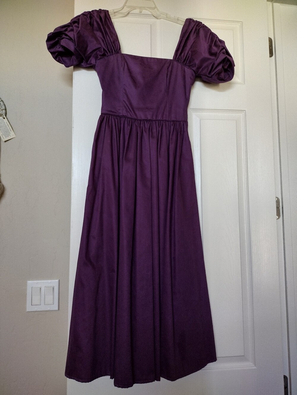 Vintage Laura Ashley Purple Floral Brocade Tea Length Dress Made in UK - Picture 6 of 8